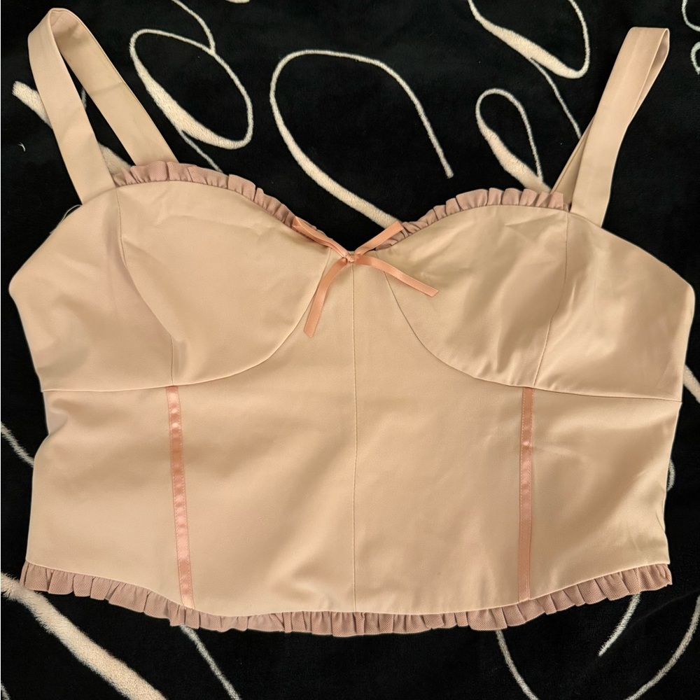 Elegant Pink Ruffled Women's Crop top